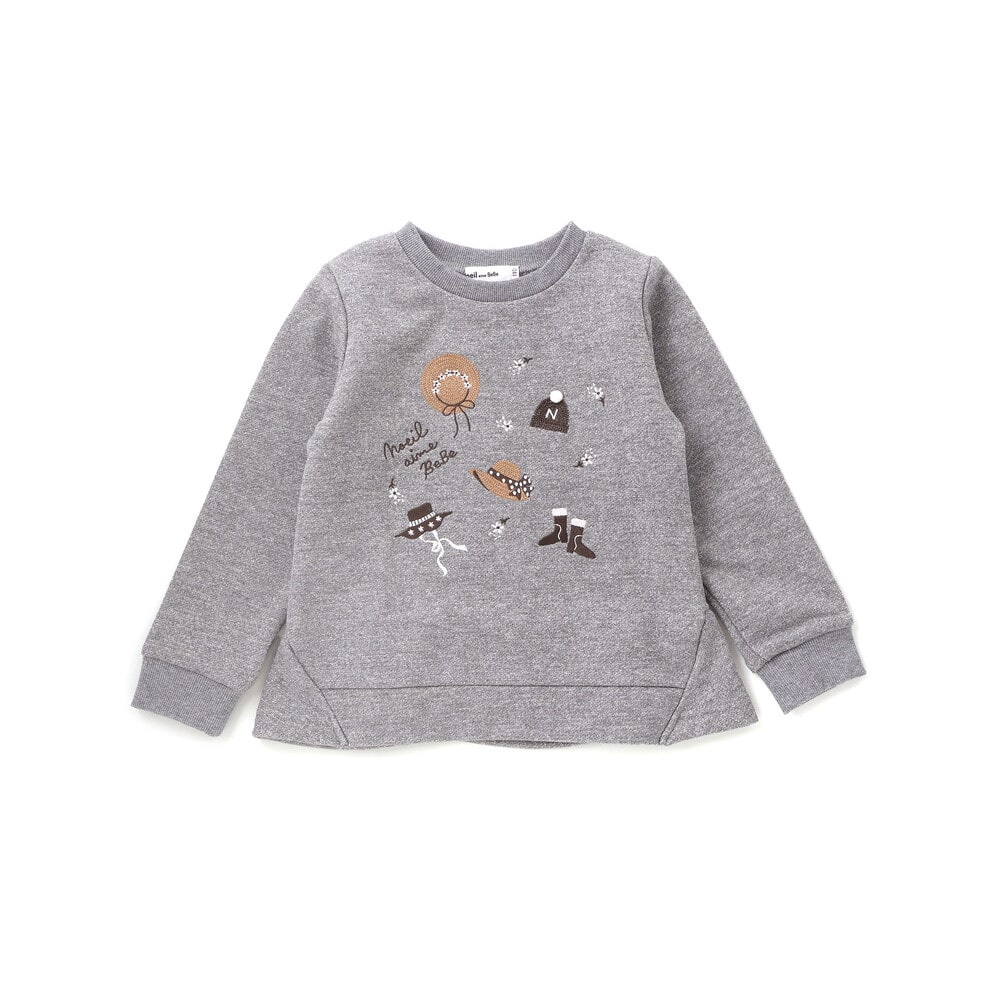 ラメ裏毛裾フリルトレーナー(80~130cm)(80cm グレー): トップス【べべ