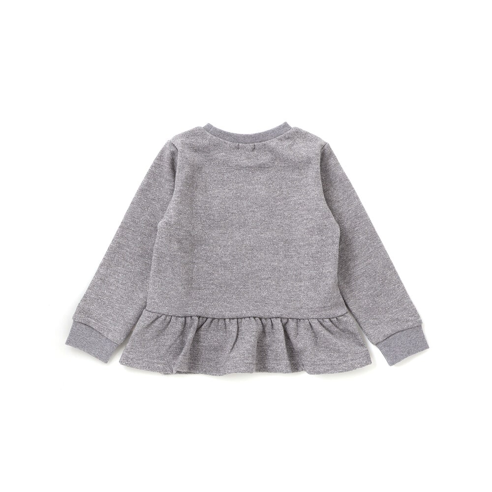 ラメ裏毛裾フリルトレーナー(80~130cm)(80cm グレー): トップス【べべ