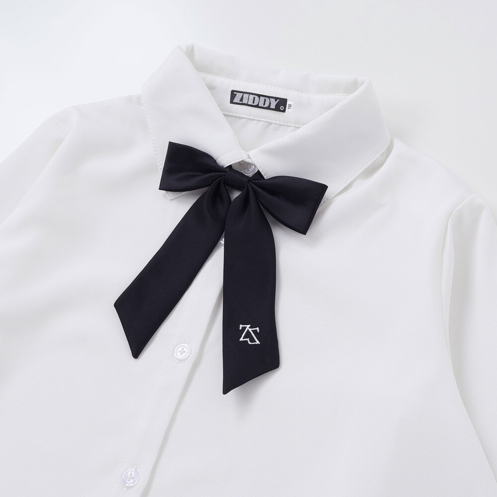 ニコ☆プチ 掲載 】リボン付きブラウス(130~160cm)(130cm ホワイト