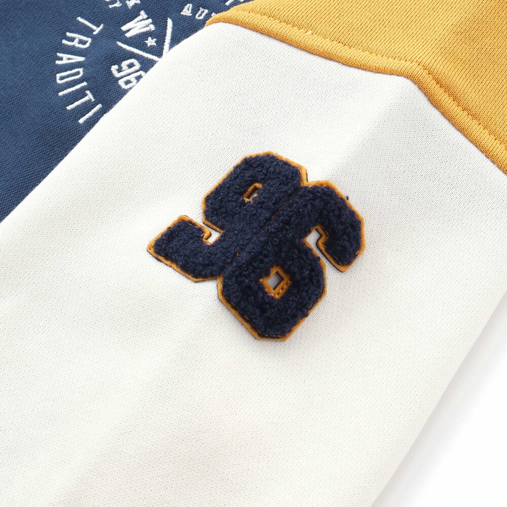 サガラワッペンロゴ刺しゅう配色裏毛スタジャン(100~160cm)(100cm