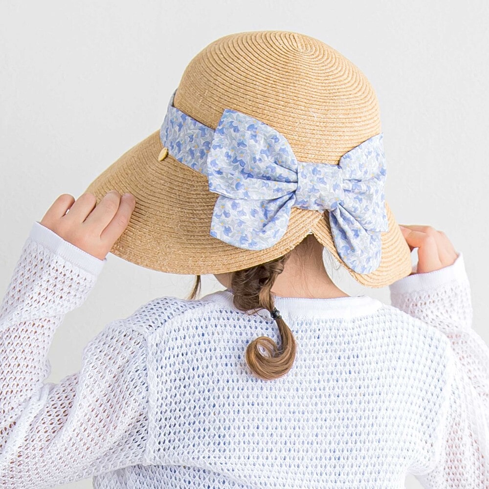 UVカット】【お揃い】リバティ(Aralia Pansy)タナローンリボンハット