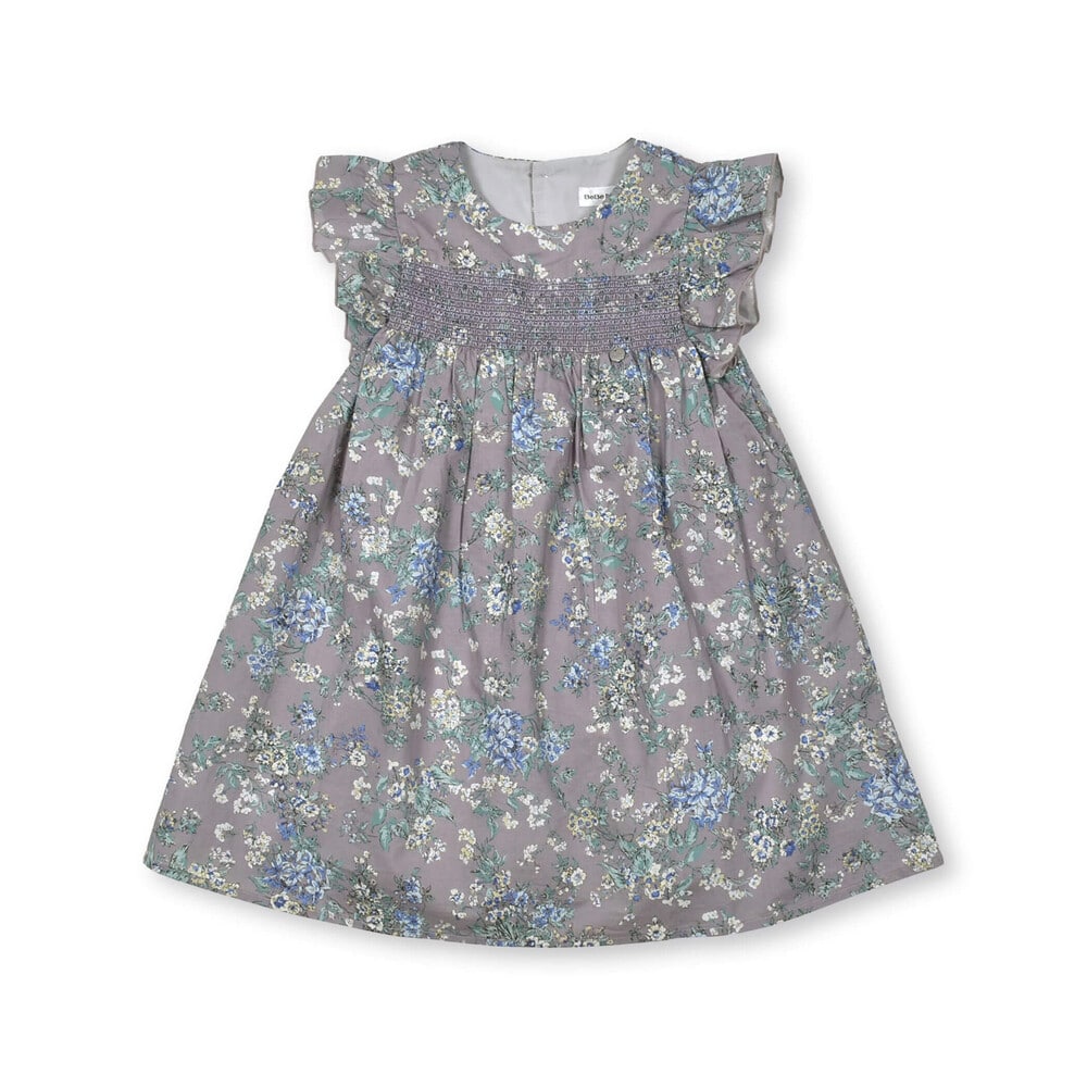 花柄スモッキングワンピース(95~150cm)(95cm パープル系): ワンピース