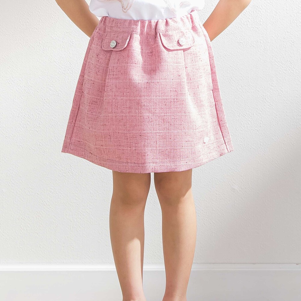 カラフルツイードキュロット(95~150cm)(95cm ピンク系): ボトム【べべ