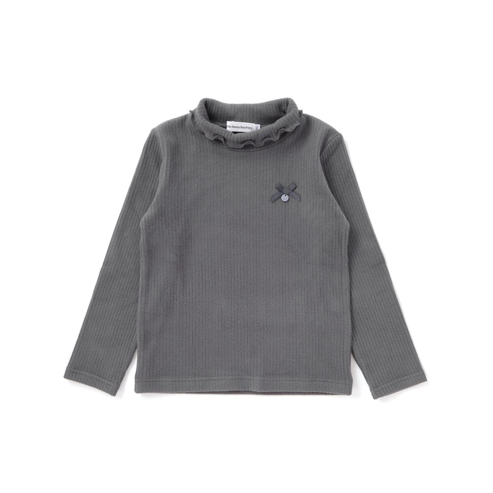 店舗限定】起毛リブハイネック折り返しトップス(95~160cm)(95cm