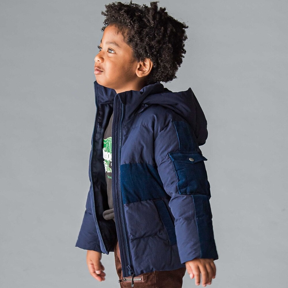 袖ライン中綿ジャケット(100~160cm)(110cm ネイビー): ジャケット