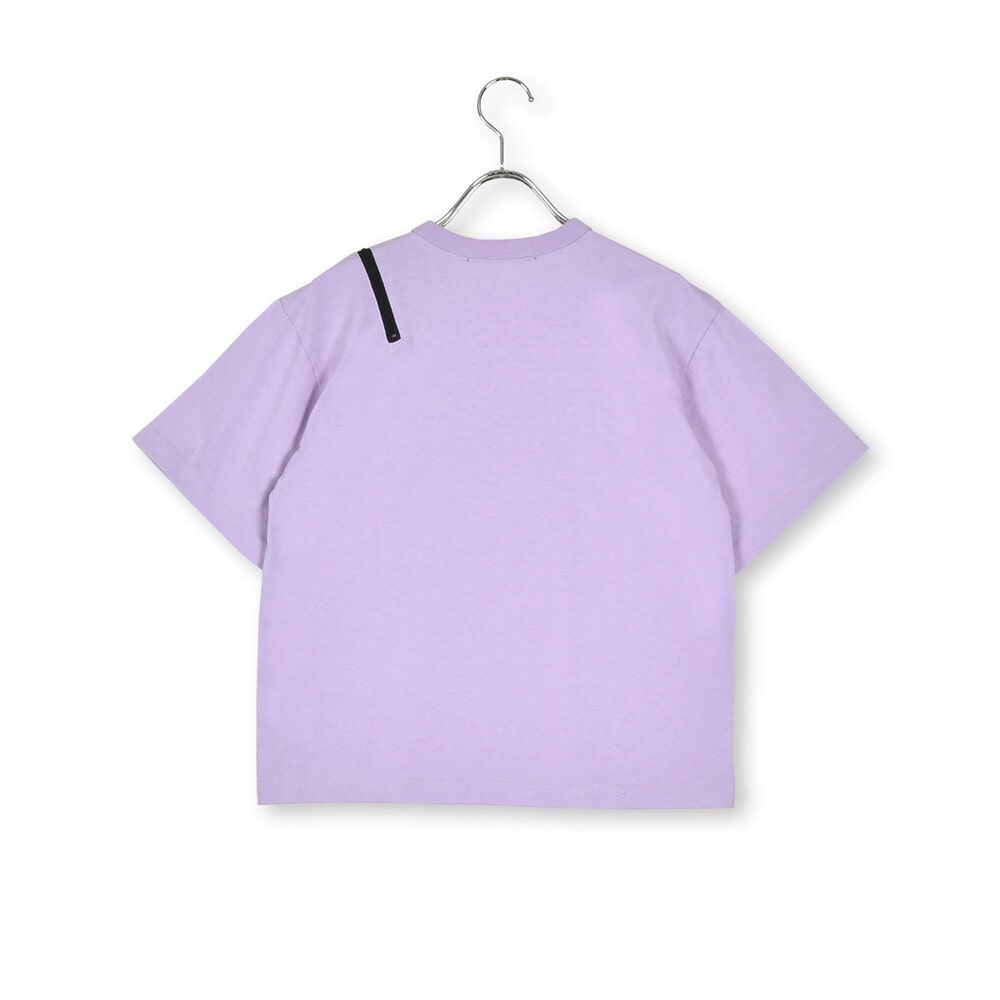 ロゴラインストーン肩開きTシャツ(130~160cm)(130cm ブラック