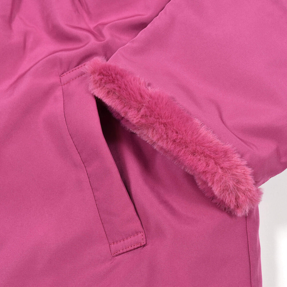 撥水加工】タフタ裏ファー中綿ブルゾン(80~150cm)(80cm ネイビー