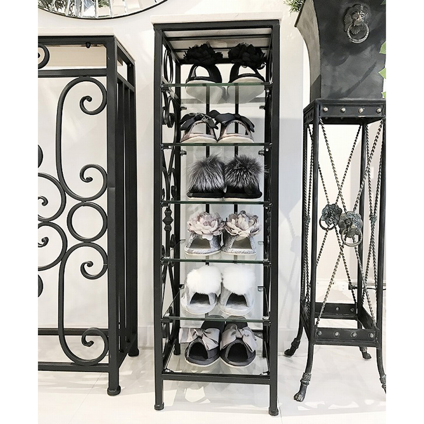 アンティーク調 天板大理石 スリッパラック 【送料無料】 | ロココ調