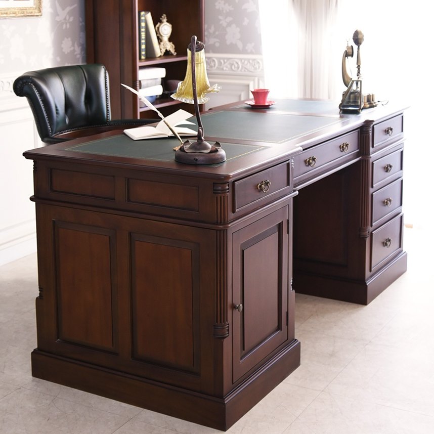 エミール グランデ プレジデントデスク ブラウン 幅180cm | ロココ調