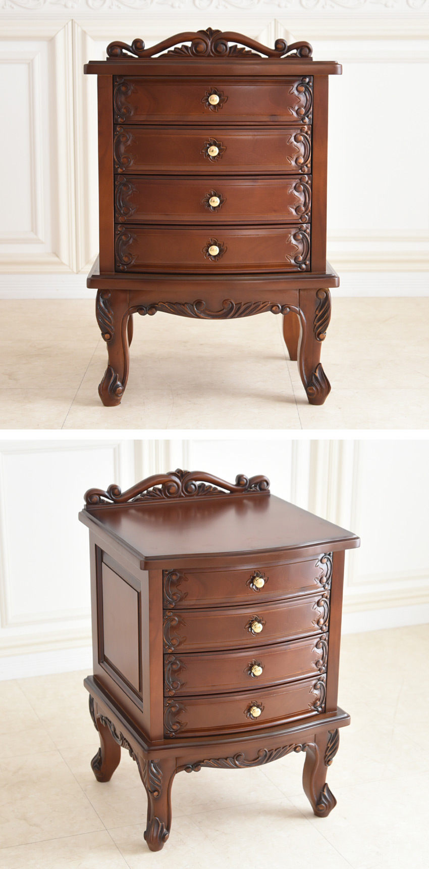 PALMA マホガニー 4段チェスト ブラウン 幅50cm | ロココ調家具通販