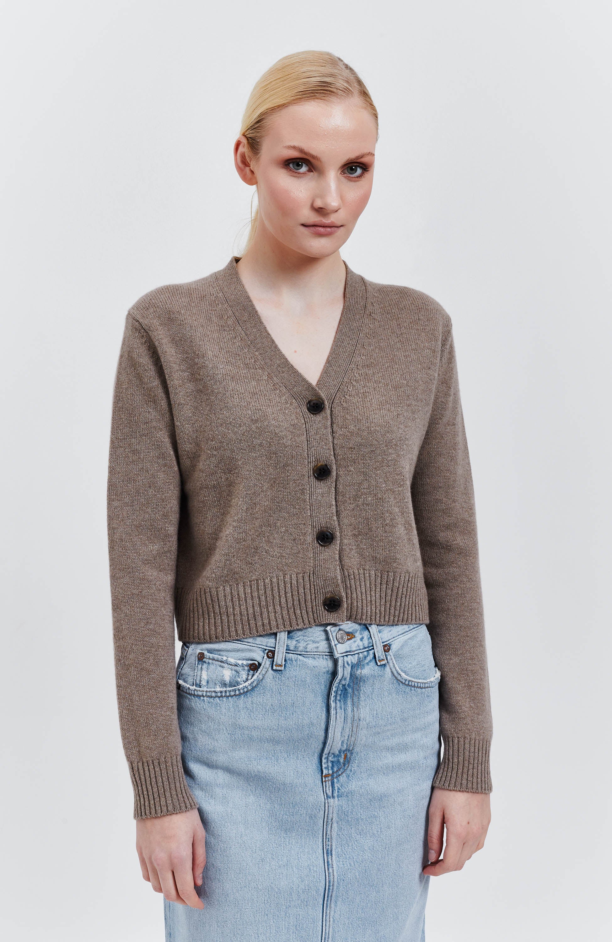 Cropped Cashmere Cardigan By LISA YANG - Shop Online at BEIGE | BROWN