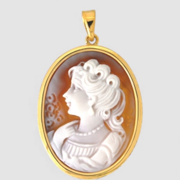 オーダー例】K18シェルカメオのペンダントトップ◇ベル宝飾オンライン