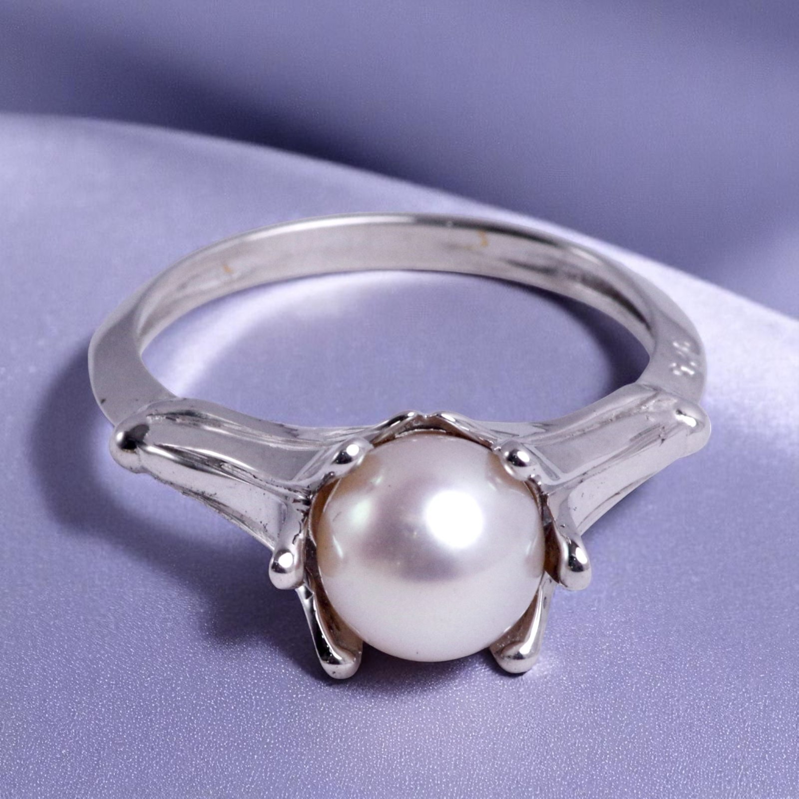 SV925 アコヤパール×百合モチーフリング◇ベル宝飾オンラインショップ ◇