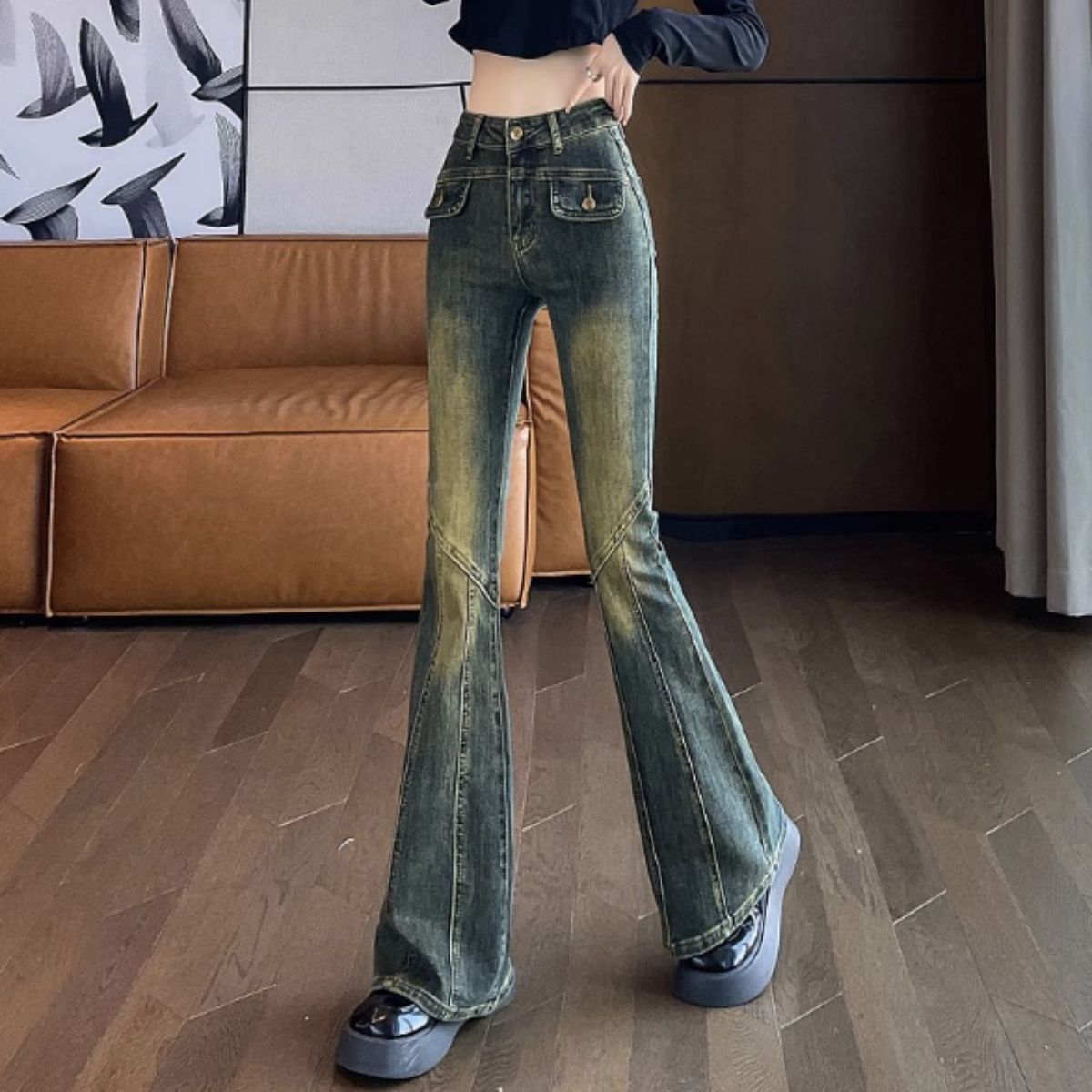 Pants/フェイクポケットベルボトムパンツ ST/No.27863 – Belle Ćie