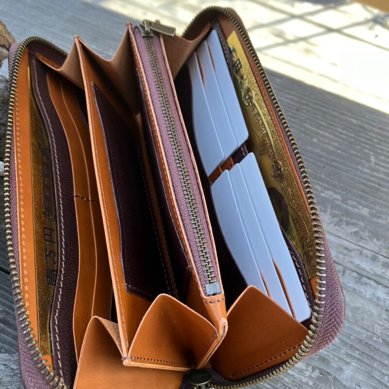 RRL レザー ジッパー財布 ブラウン Ralph Lauren RRL ファスナー財布