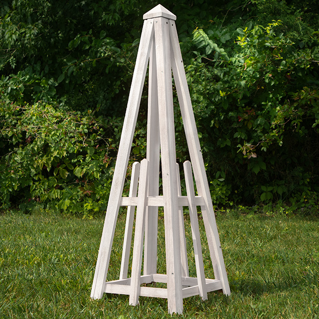 Standard Pyramid Trellis by Prime Retreat, Whitewashed, 46