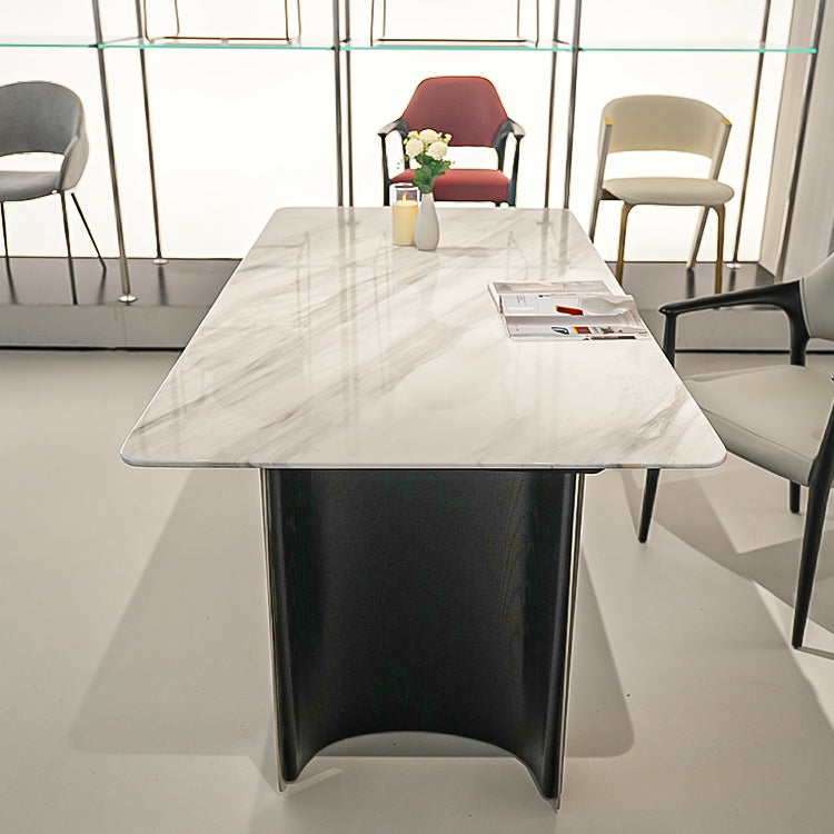 天然大理石ダイニングテーブル 北欧デザインの長方形テーブル jrjj-A05