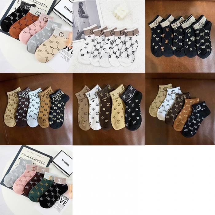 ルイヴィトンブランド靴下5点セットグッチファッション高品質 薄い