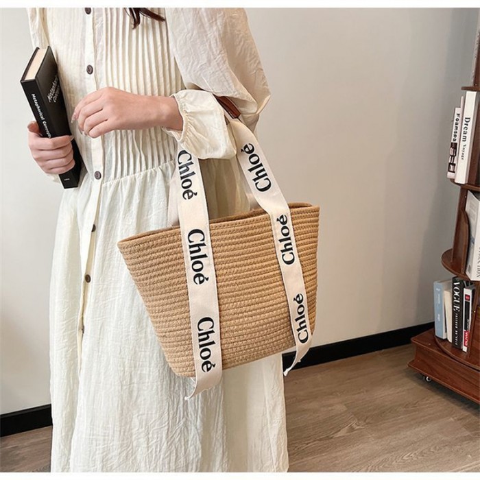 CHLOE レディース 草編みバッグ クロエ夏用 ハンドバッグ 人気リゾート