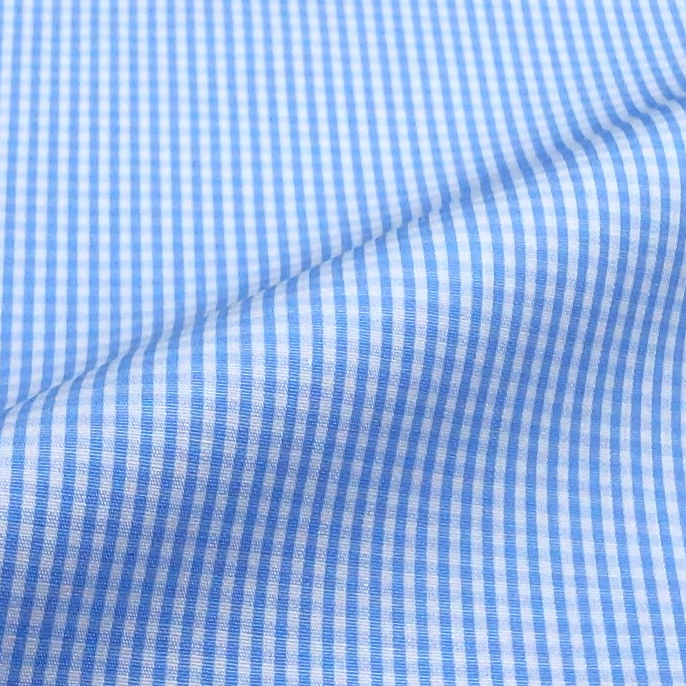 pharfaite】ギンガムチェック＆デニム柄スイムウェア、サックス