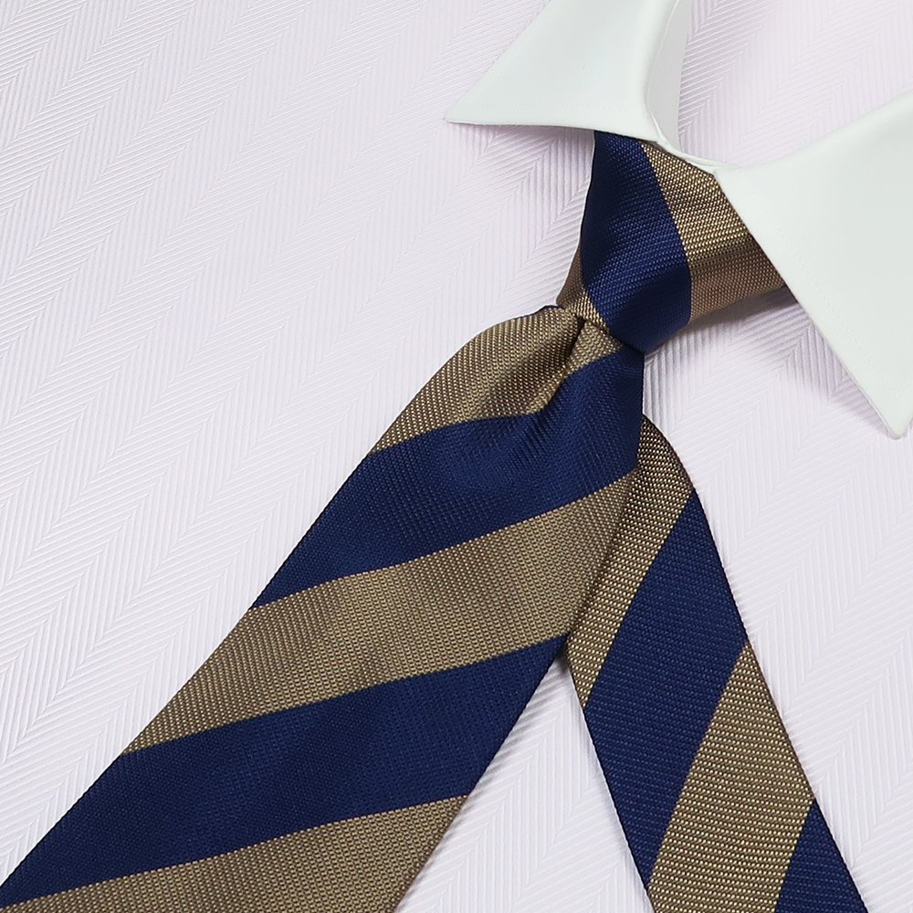 オリジナル ネクタイ レジメンタル ネイビー×コルク | オーダースーツ