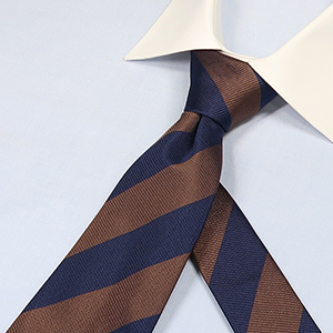 オリジナル ネクタイ レジメンタル ネイビー×ブラウン | オーダー
