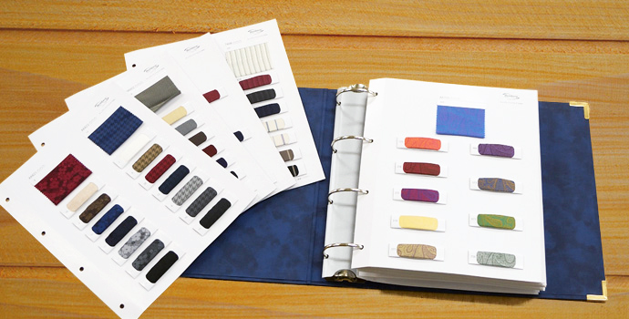 青森工場の裏地サンプルブック新しく作成しました｜オーダースーツ