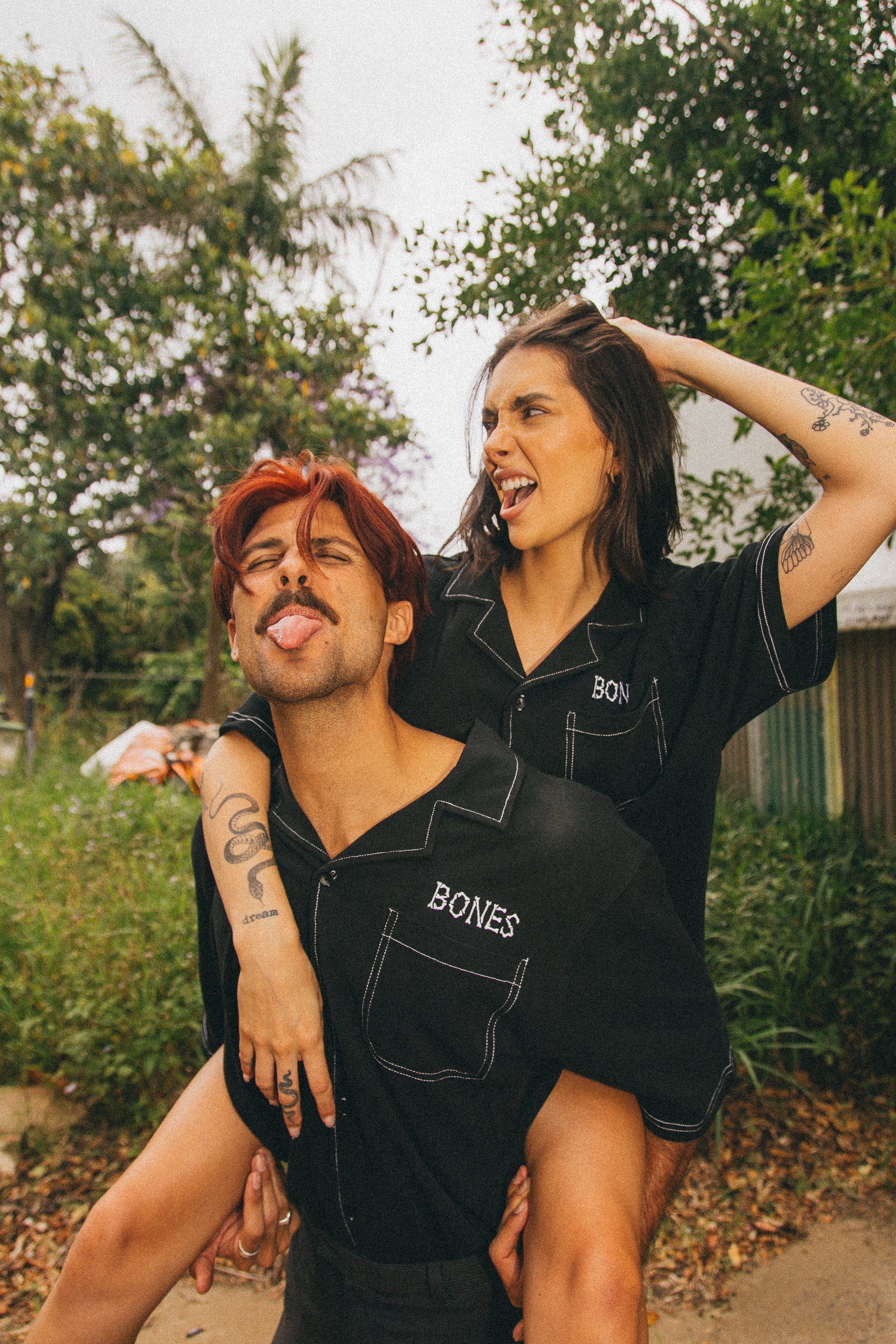 Bones Classic Contrast Stitch Shirt - Black Billy Bones Club