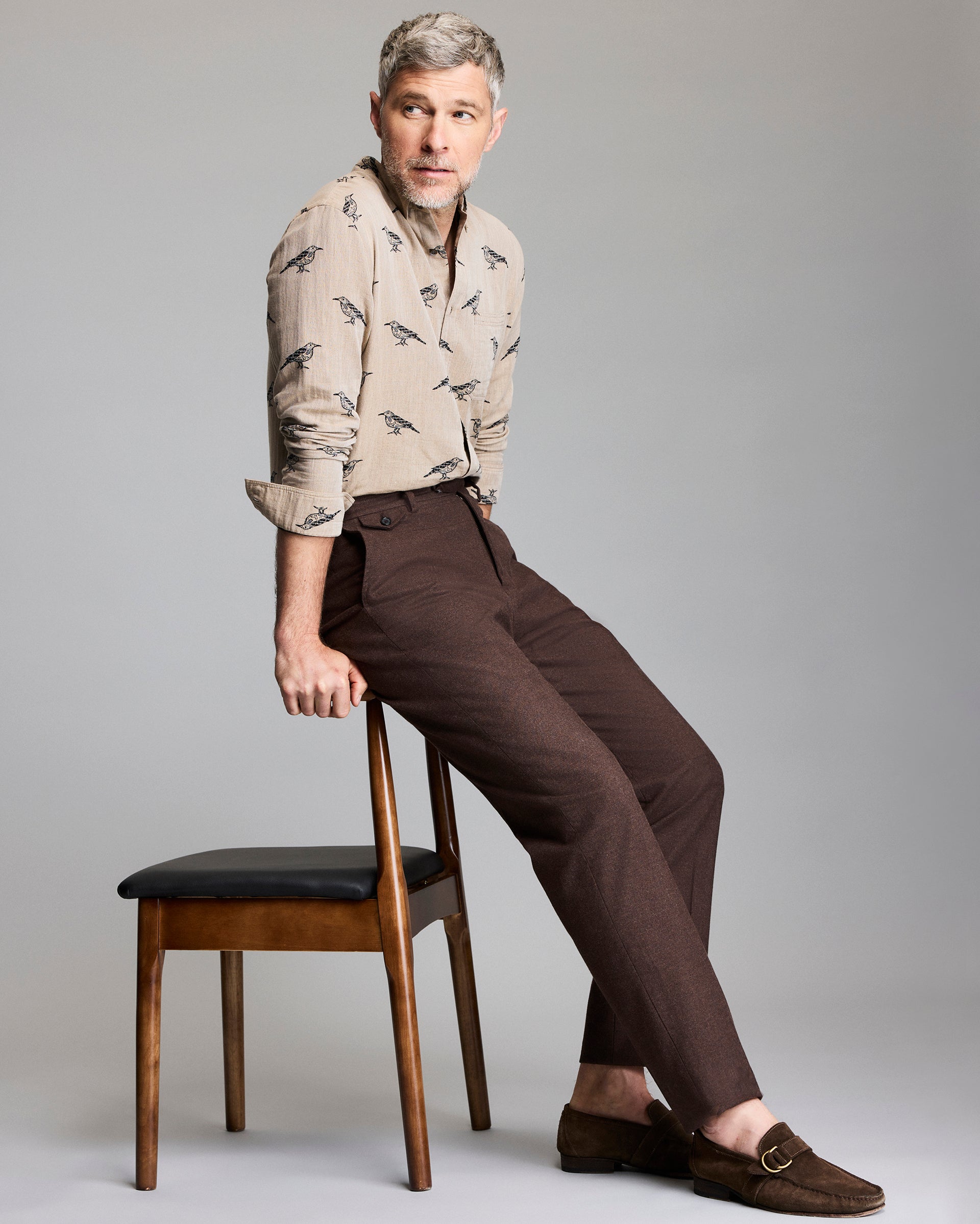 Slim Flannel Blend Flat Front Trouser | Billy Reid