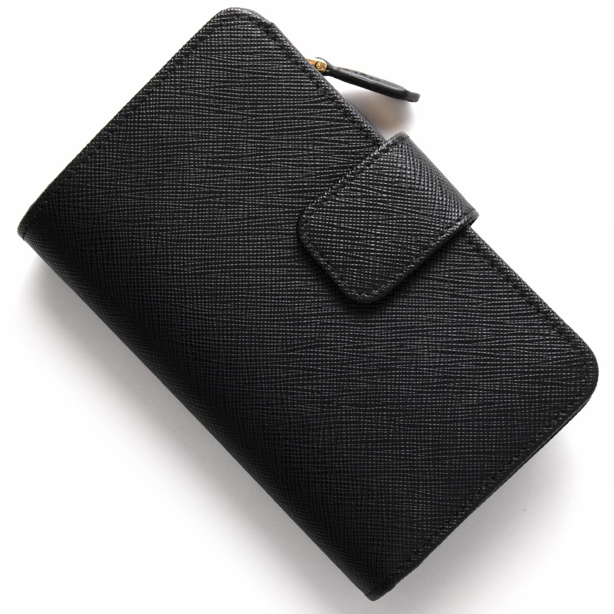 プラダ 二つ折り財布 財布 レディース SAFFIANO METAL ブラック 1ML225