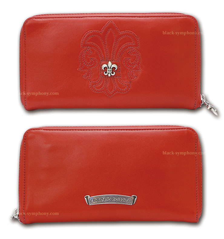 クロムハーツRECFジップ#2ウォレットBSフレアパッチ&シルバーレッド