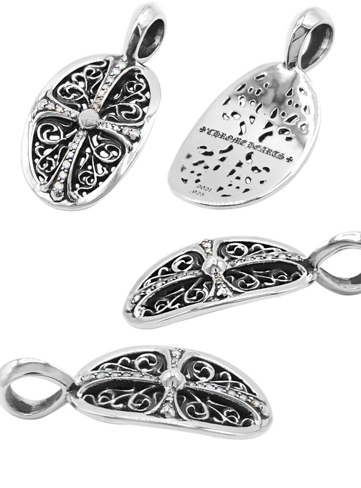 クロムハーツクラシックオーバルペンダントwithパヴェダイヤモンド