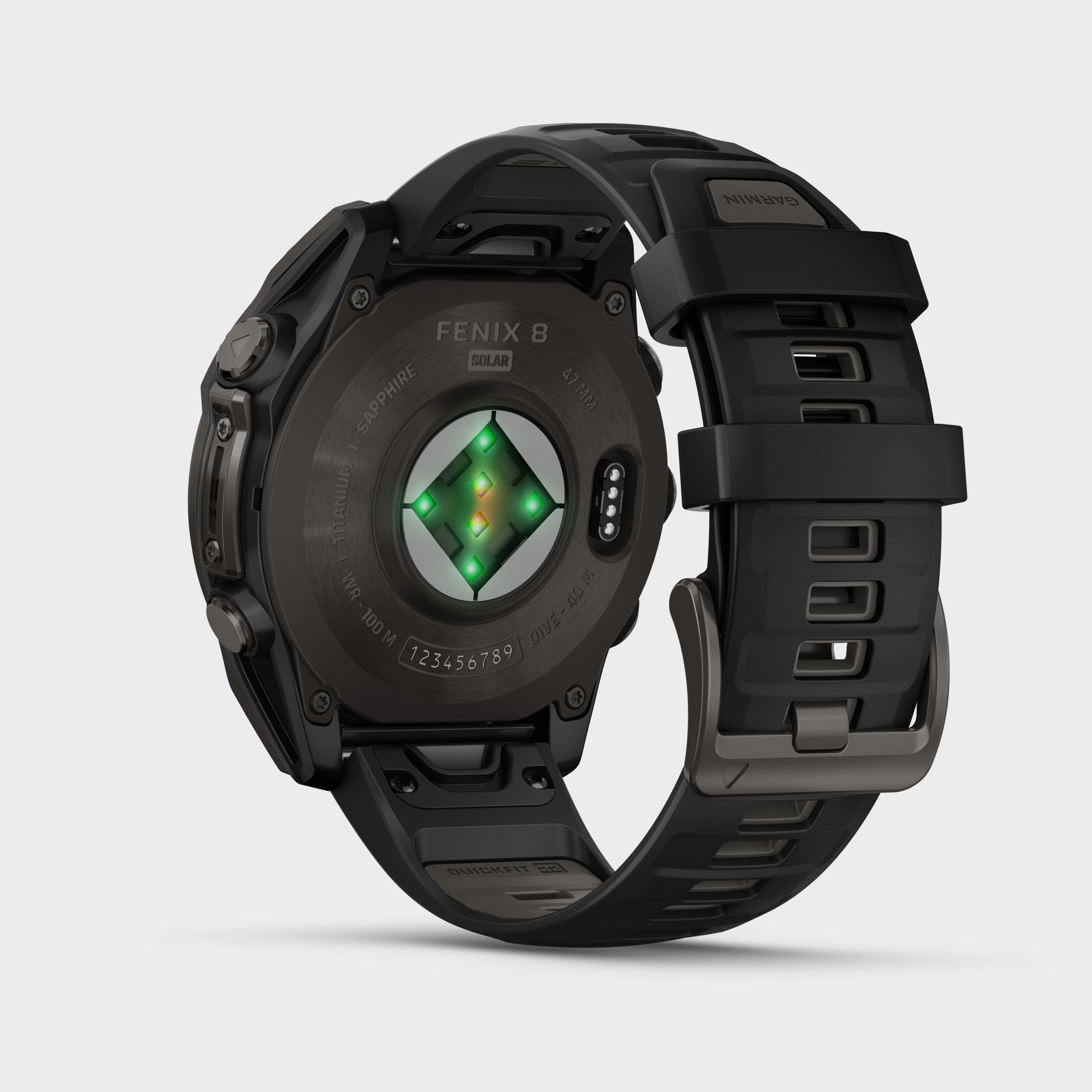 Black Garmin fenix® 8 Sapphire Solar Edition 47mm GPS Smartwatch
