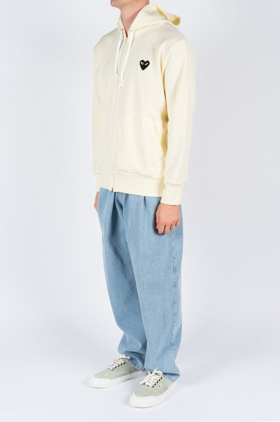 COMME DES GARCONS PLAY HOODIE JACKET IVORY – BLENDS