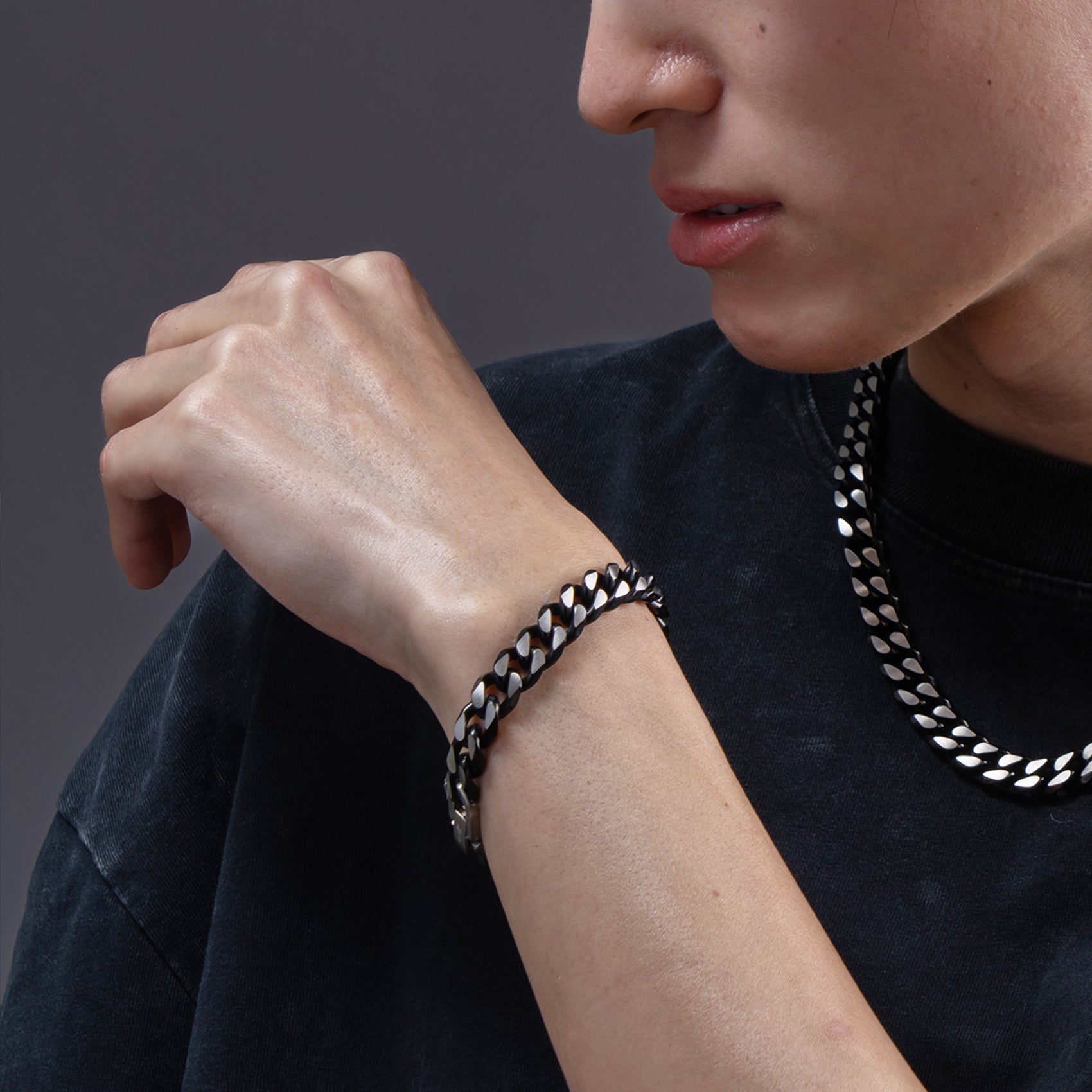 ブラックチェーンブレスレット(L) / BSB-270 – BLESS