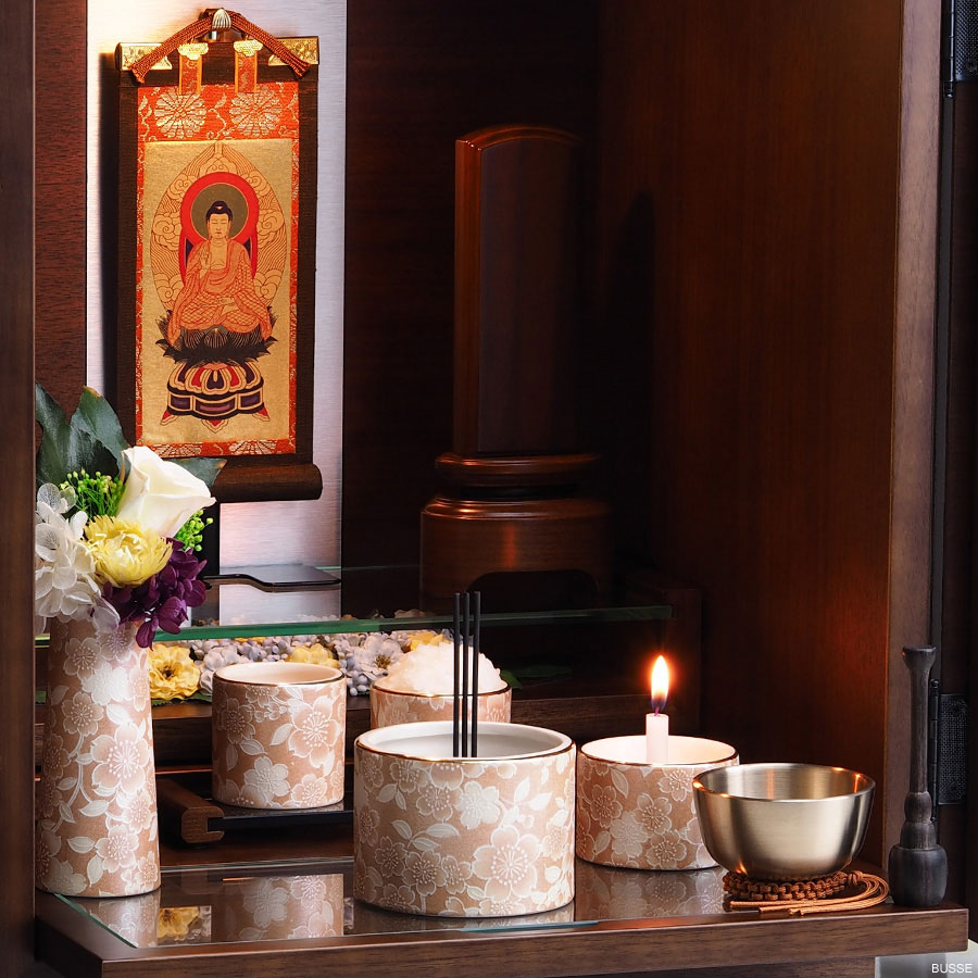 仏具 セット ゆい花 6点 おりん付 (仏具セット ミニ モダン 手元供養