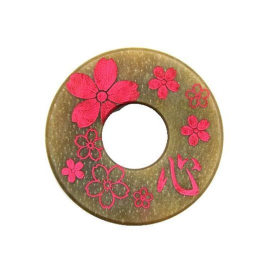 鍔】『文字＋桜満開』革鍔6mm 松尾武道具製作所｜竹刀や防具をはじめと