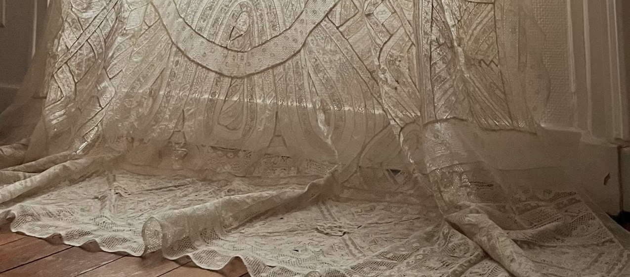 パリ発送】E1186 フランスアンティークベビードレス＆ベビーケープ