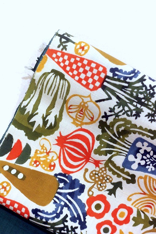 型絵染/九寸名古屋帯 野菜 関美穂子作品