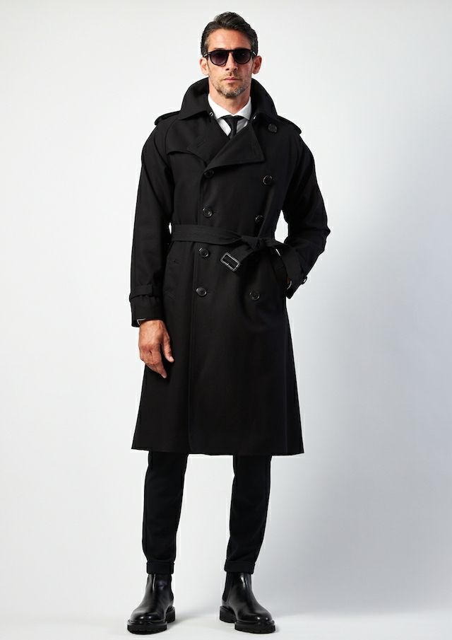 1PIU1UGUALE3 - 【BLACK MILITARY Vol.17】 FIRST TRENCH COAT BLACK