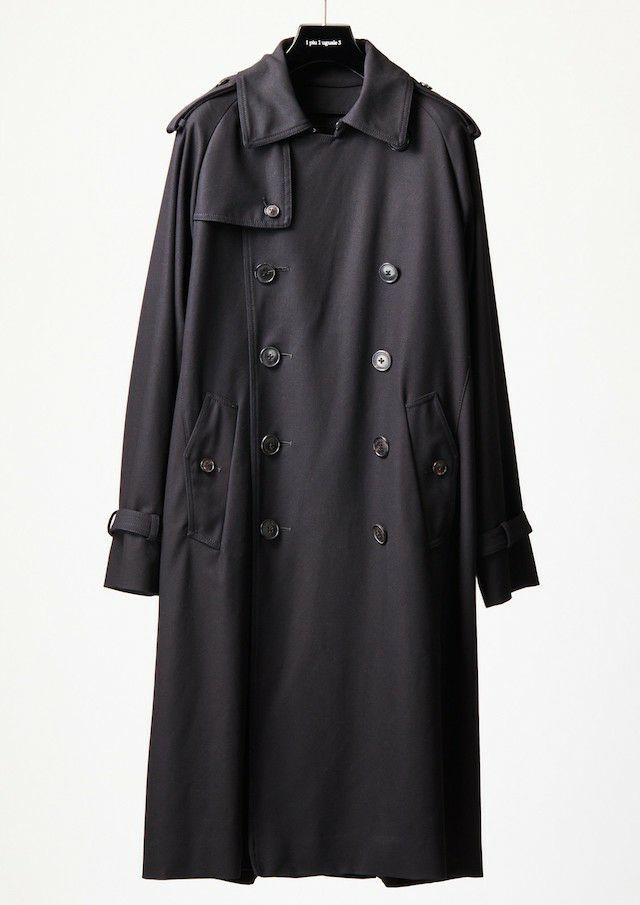 1PIU1UGUALE3 - 【BLACK MILITARY Vol.17】 FIRST TRENCH COAT BLACK