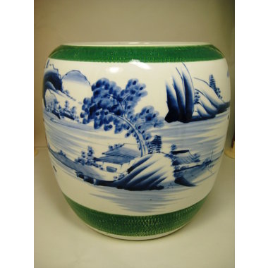 古道具・古民具・陶磁器・有田焼・山水紋火鉢 茶道具・古道具・古美術