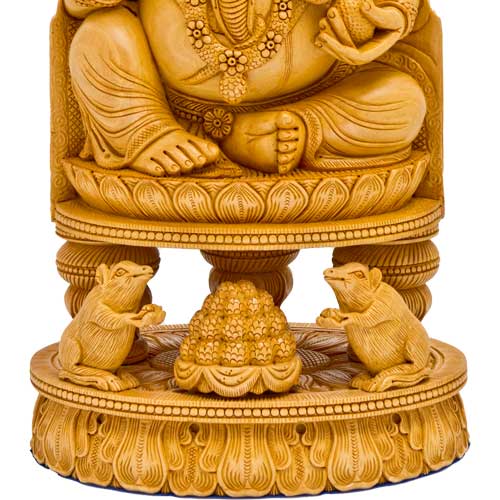 木彫りのガネーシャ神像 | ガネーシャ神と開運グッズ