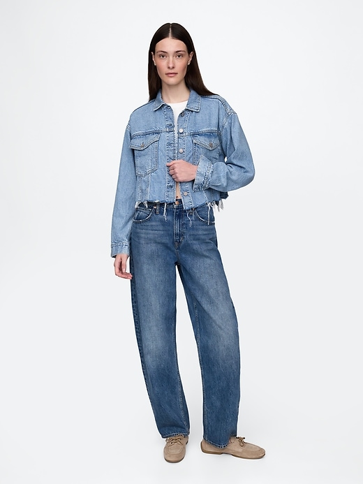 UltraSoft Icon Denim Crop Jacket | Gap