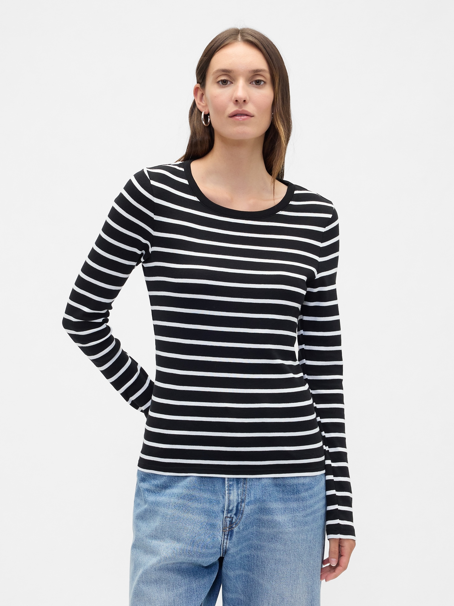 Modern Ribbed Stripe Crewneck T-Shirt | Gap Factory