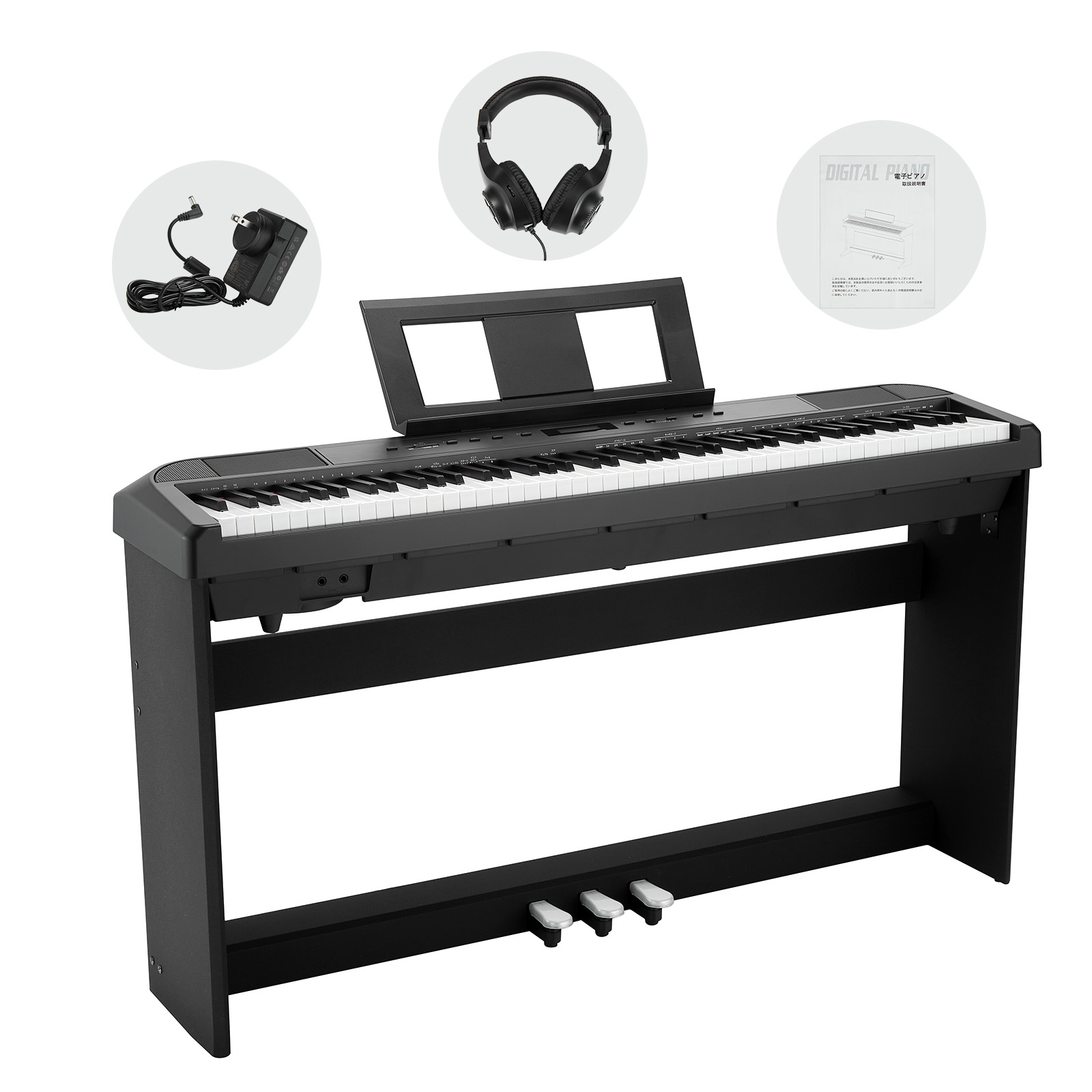 GARVEE 電子ピアノ 88鍵盤 日本語操作ボタン ハンマーアクション鍵盤