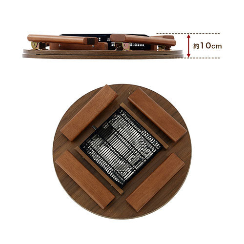 折れ脚こたつ 円形直径70cm テーブル こたつ おしゃれ ぼん家具