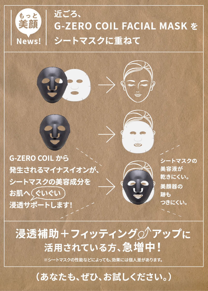 G-ZERO COIL FACIAL MASK 新コイルテクノロジー美顔器マスク。｜原末石鹸