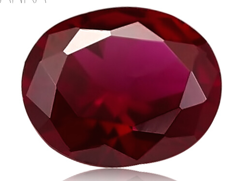 Lab Created Dark Ruby# 7, Oval - Cubic Zirconia (CZ), Natural