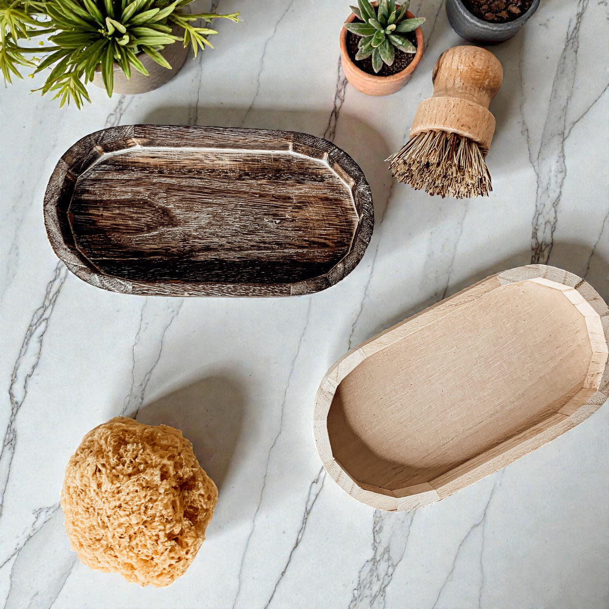 Handmade Rustic Wooden Trinket Tray | Soap Dispenser Stand – Gia Roma